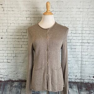 Eileen Fisher Silk Blend Cardigan Small Elevated Basic Quiet Luxury Capsule